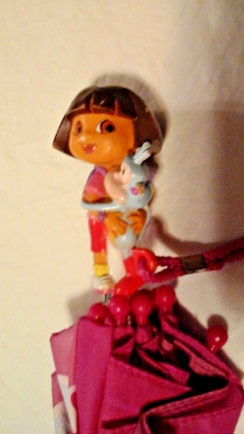 Dora the Explorer Pink Folding Umbrella with Strap Dora Hugging Bootsa