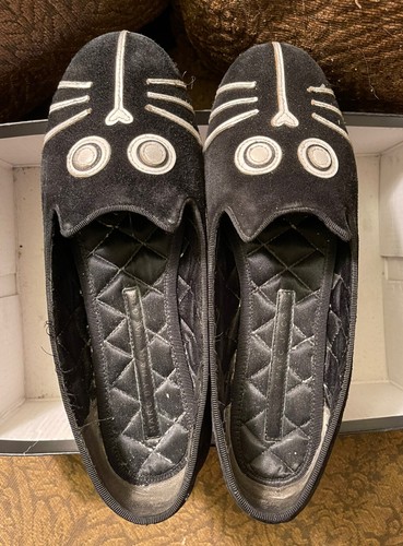 Marc By Marc Jacobs Rue Cat Black Suede Loafer Flats, Sz