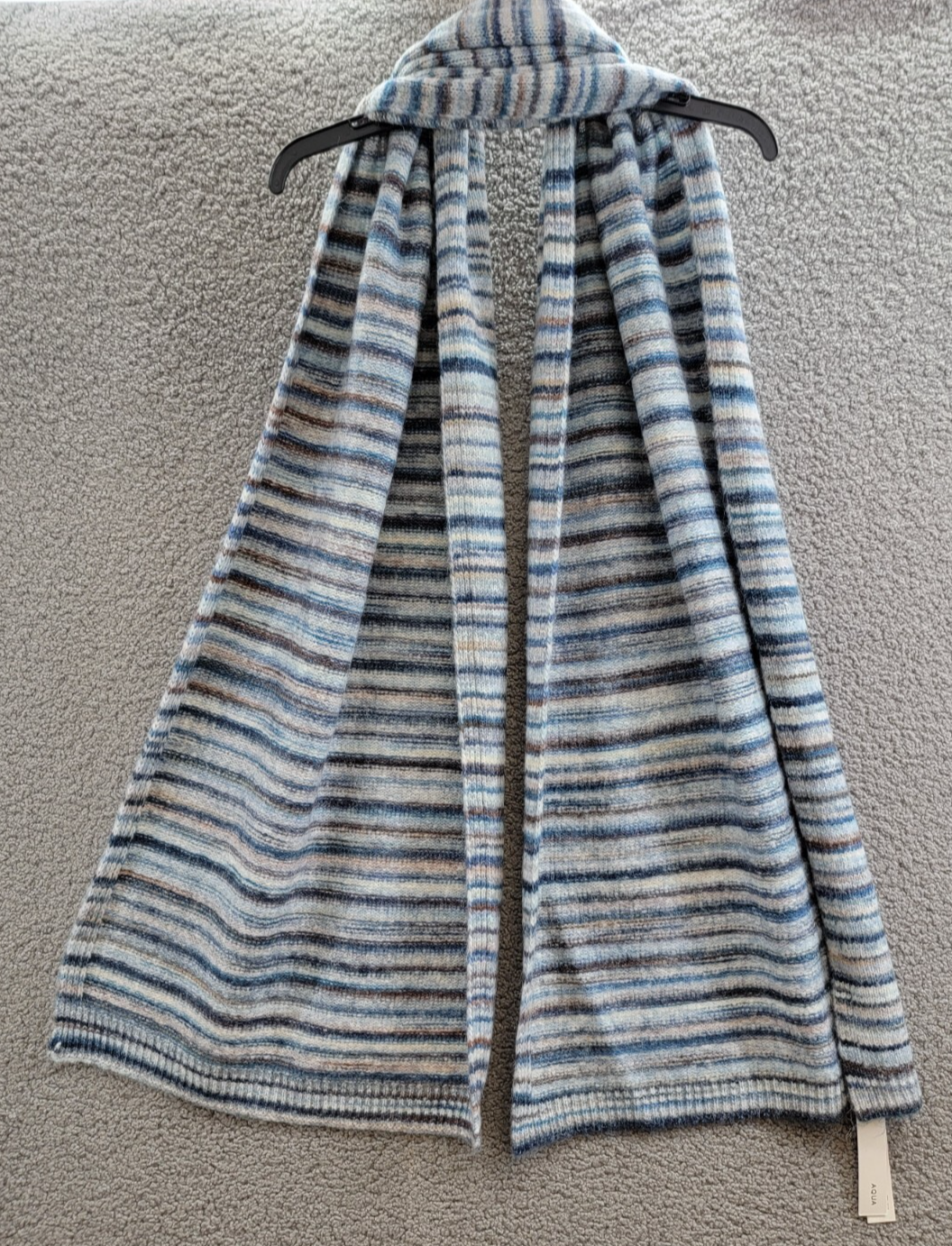 AQUA Wool Blend Space Dye Knit Scarf Women's One Size Blue~ - Picture 2 of 13