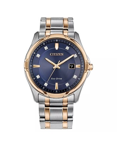 Pre-owned Citizen Eco-drive Men's Calendar Diamond Accents Silver Watch 40mm Bm7506-54l