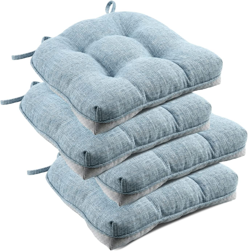 Cushions For Dining Chairs, Tufted Overstuffed Textured Memo