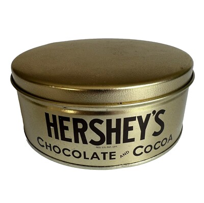 Vintage Hershey's Chocolate and Cocoa Round Tin 6  Diameter