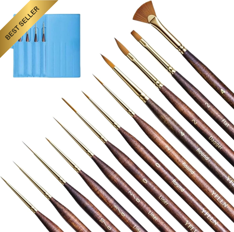 Extreme Detail Paint Brushes, Professional Detail Brush Set for Art Acrylics, Wa