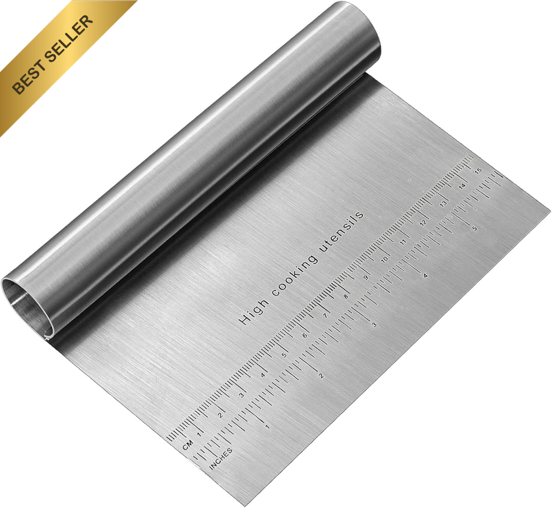 Stainless Steel Pastry Scraper - 5.9×4.3×1 Inch, Food-Grade, Multipurpose for Do