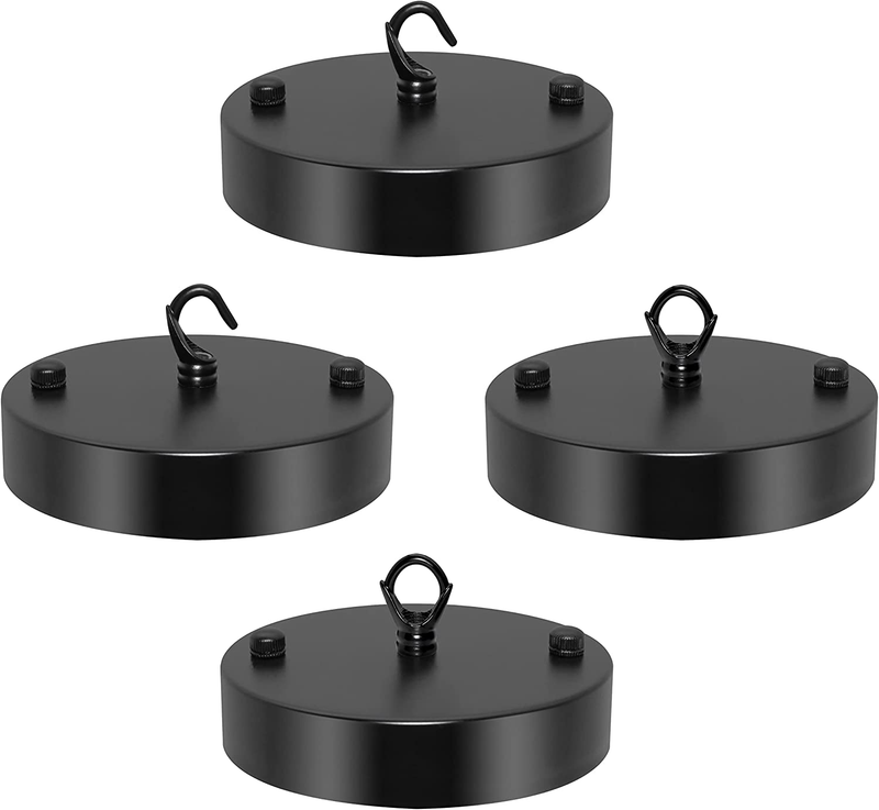Kit 4 Pcs Upgraded Black Chandelier Plate Hanging Lamp