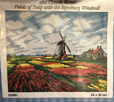 Printed needlepoint tapestry Canvas  Orchidea 24x30 cm  Fields Of Tulips 3299