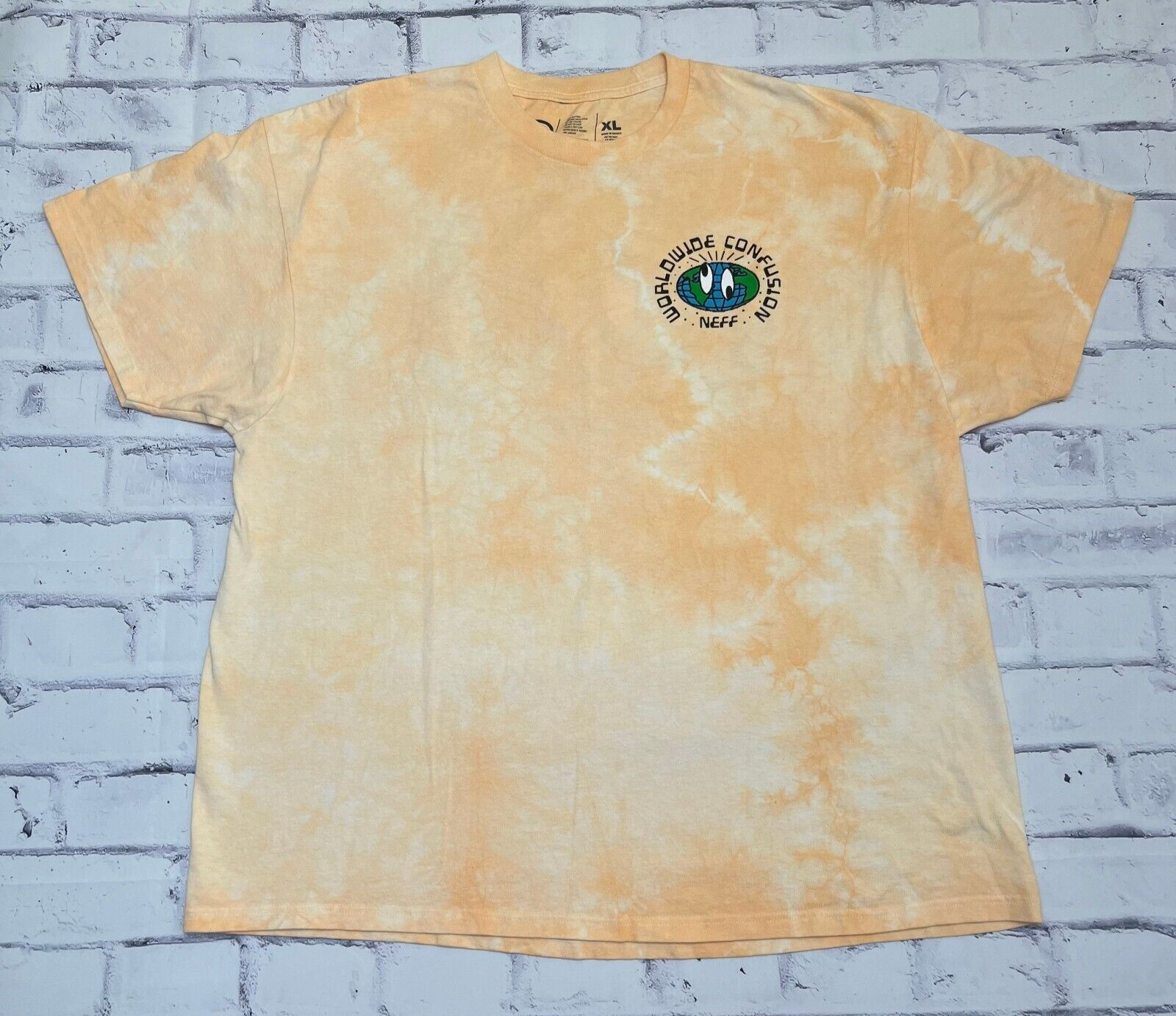 Neff Shirt XL Orange Tie Dye Worldwide Confusion Streetwear
