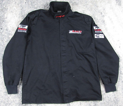ProFox Racing Jacket Men's Large Black Full Zip Flame Resistant Safety Gear