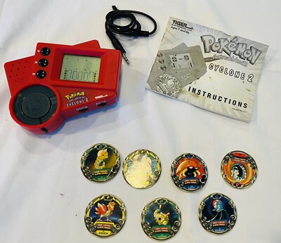 Vintage Tiger Electronics POKEMON Cyclone w/ 7 Discs *PARTS*
