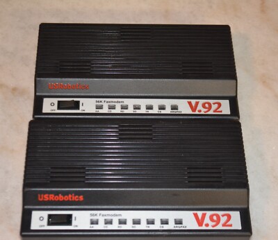 Lot of 2 US Robotics 5686 56K V.92 Sportster External Data Fax Modems NOS - L@@K