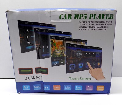 Car MP5 Player with 4.1 inch LCD Touchscreen Radio, U-Disk, BT, EQ, Rear View ++
