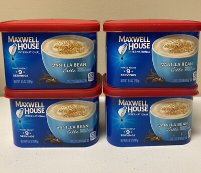 4 pack Maxwell House International Vanilla Bean Latte Café-Style Instant Coffee