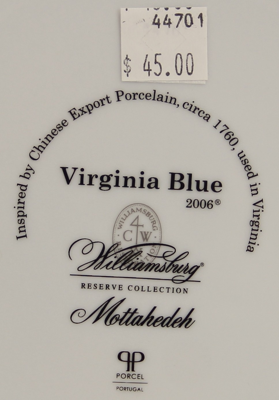 12x MOTTAHEDEH WILLIAMSBURG VIRGINIA BLUE DESSERT PIE PLATE 8 3/4