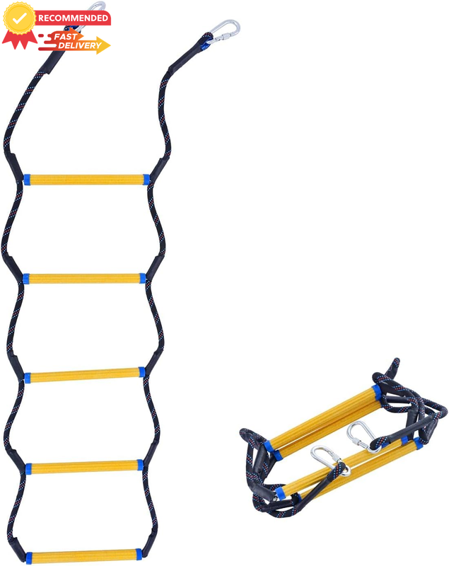 Boat Rope Ladder 5 Step, 400lbs, 14mm Resin Steps, Heavy Duty, Outdoor Kayak