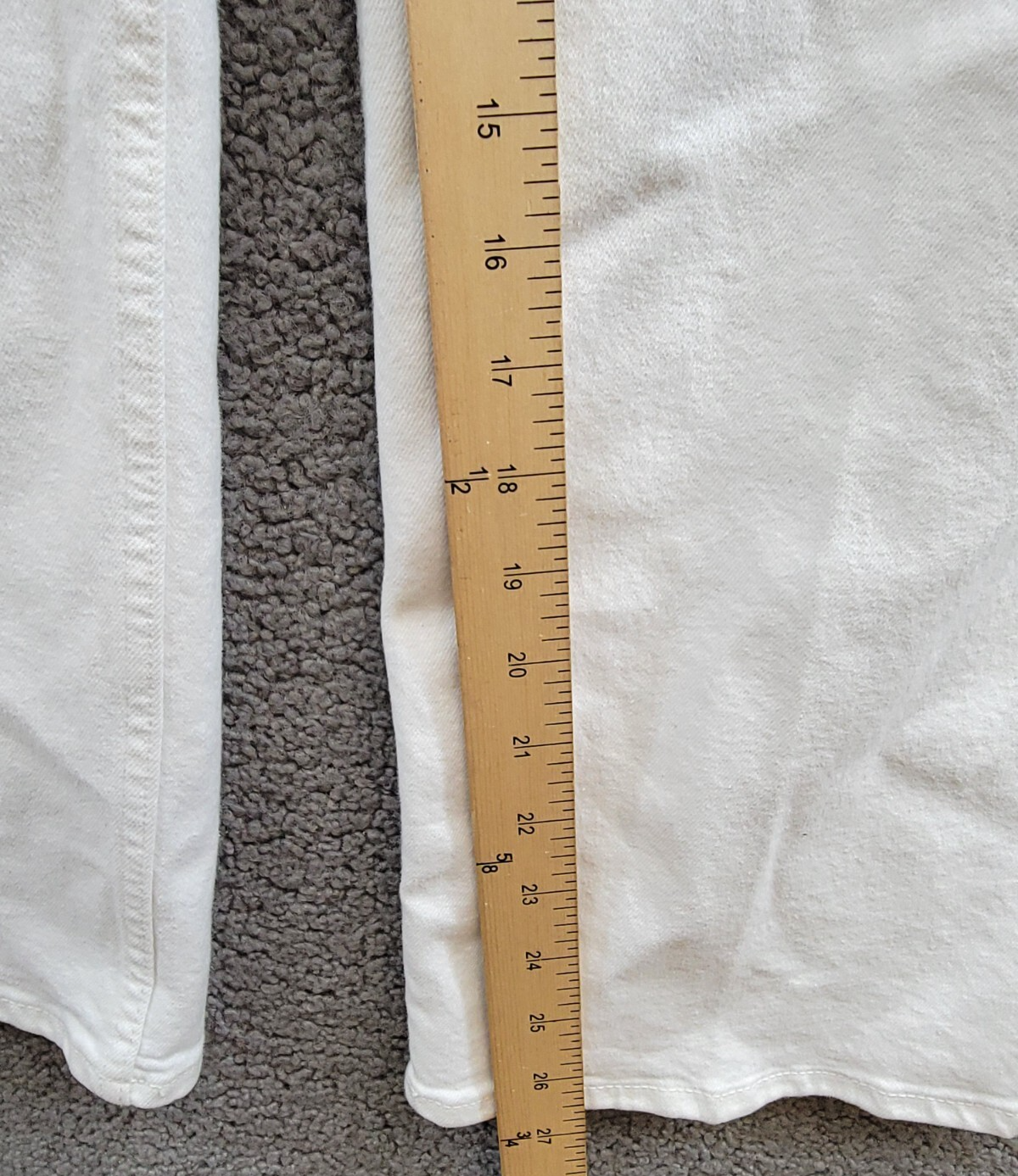 Re/Done Mid Rise Crop Wide Leg Jeans Women's 23 White Belt Loops Button Closure~ - Picture 7 of 18