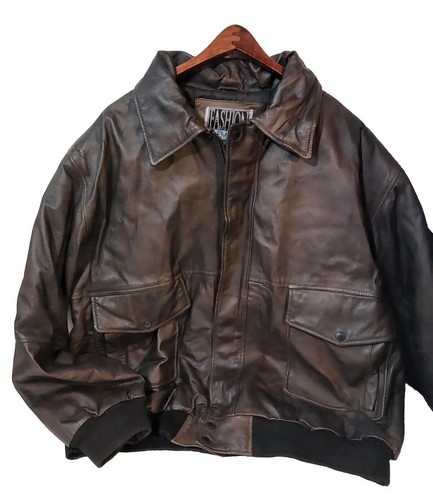 VTG Y2K Fashion Elements Airforce Leather Bomber Jacket