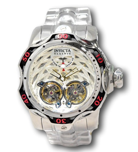 Pre-owned Invicta Reserve Venom Men's 52mm Double Open Heart Automatic Watch 35984