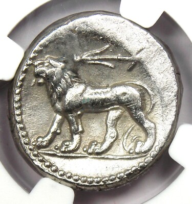 Seleucus I Lion AR Stater Seleucid Coin 312-281 BC - Certified NGC XF (EF)