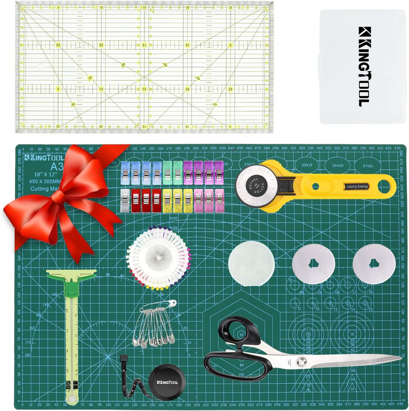Rotary Cutter Set 78pc Quilting Sewing Kit 45mm Cutting Mat Fabric Scissors