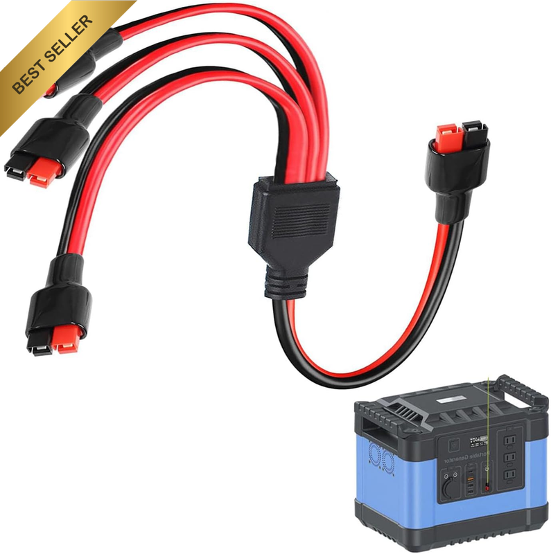 45A Anderson 1 to 3 Y Splitter Cable, Solar Panel Extension Adapter for Jackery,