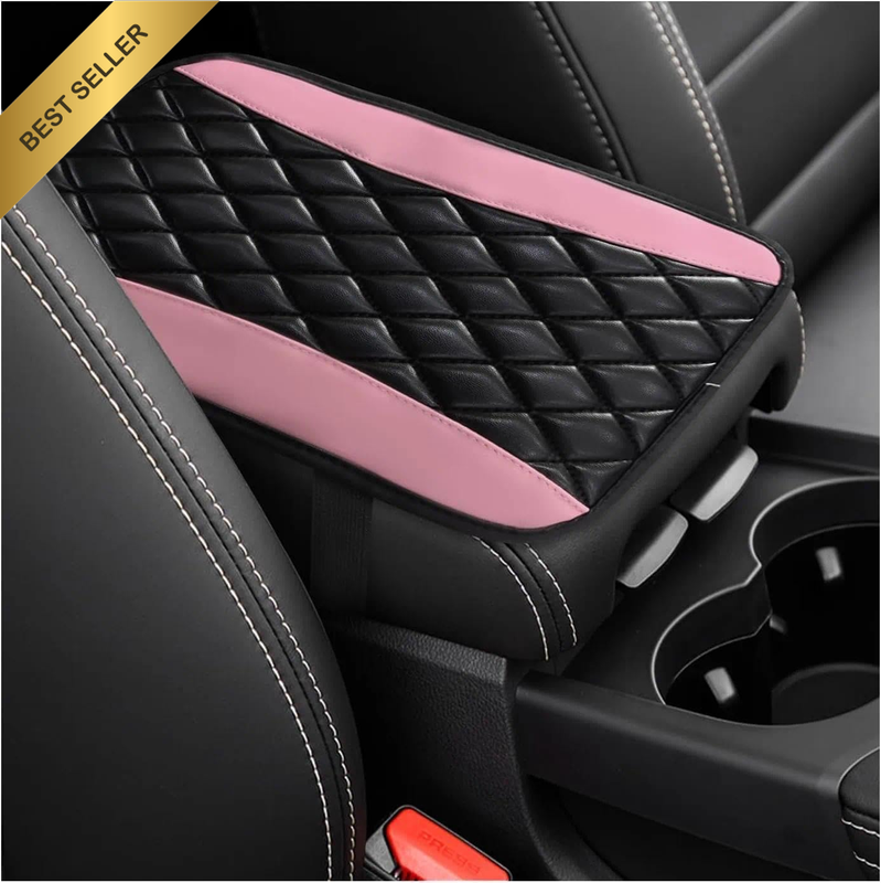 Pink Car Center Console Cushion Pad, Soft Armrest Cover Protector for Cars Suvs