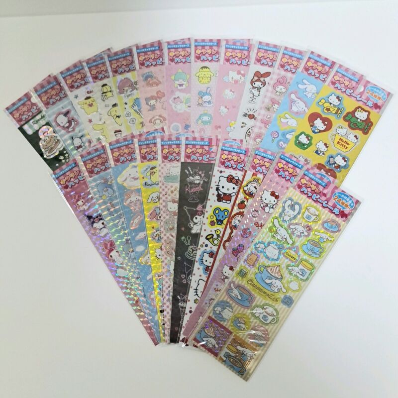 Sanrio Characters Stickers Kurom Hellokitty Mymelody Pompompurin Cinnamoroll Etc