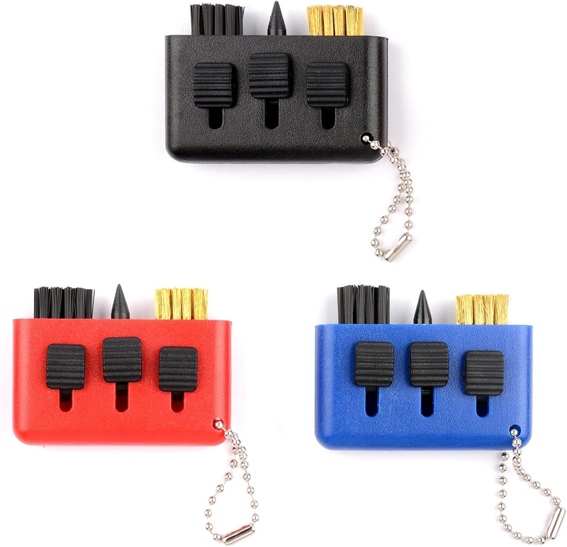 3 Pcs Golf Club Brush Pocket Golf Club Groove Cleaner 3 In1 Retractable Golf Sha