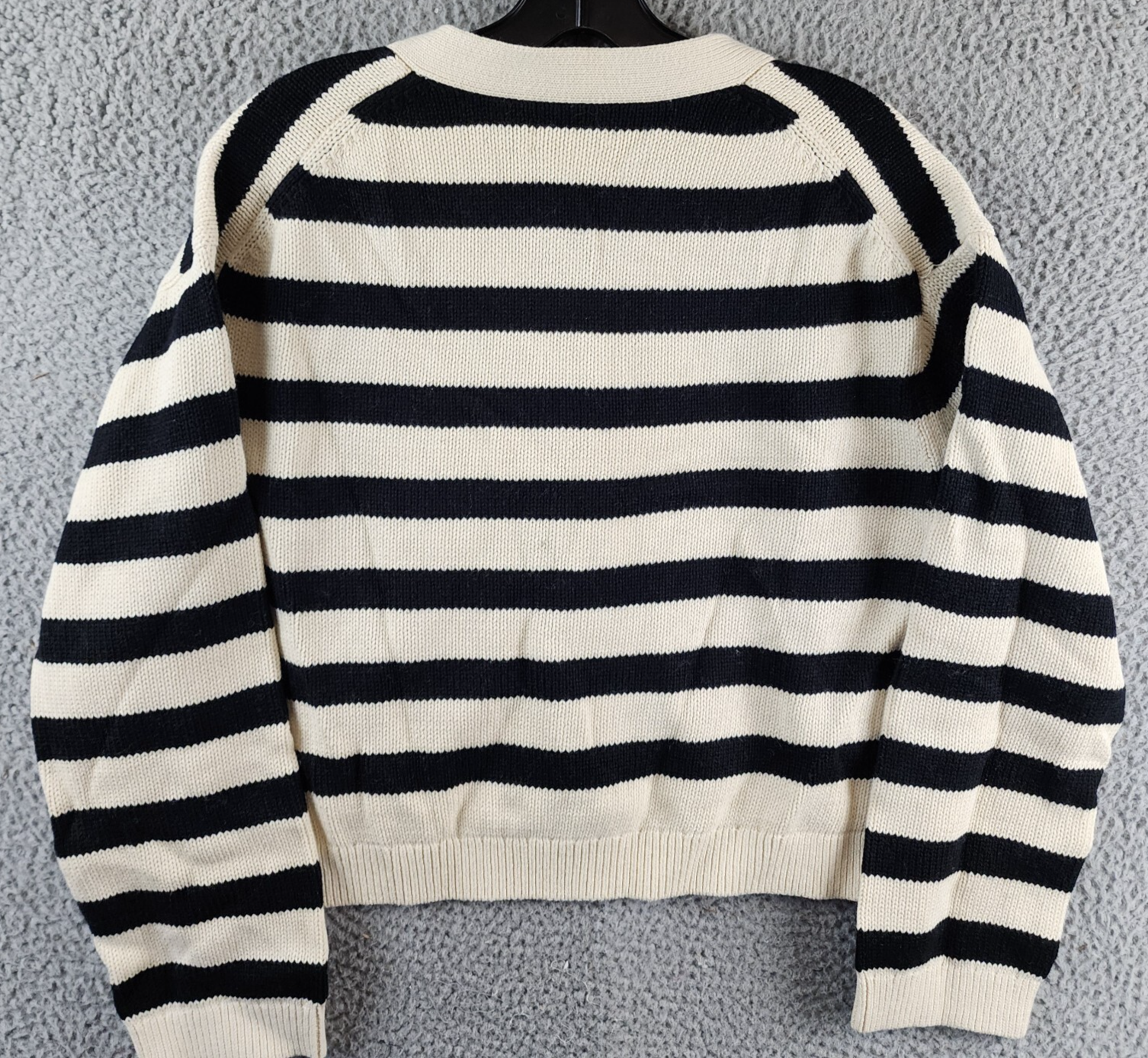 Velvet by Graham & Spencer Cashmere Blend Elodie Cardigan Women's XS Cream/Black - Picture 12 of 14