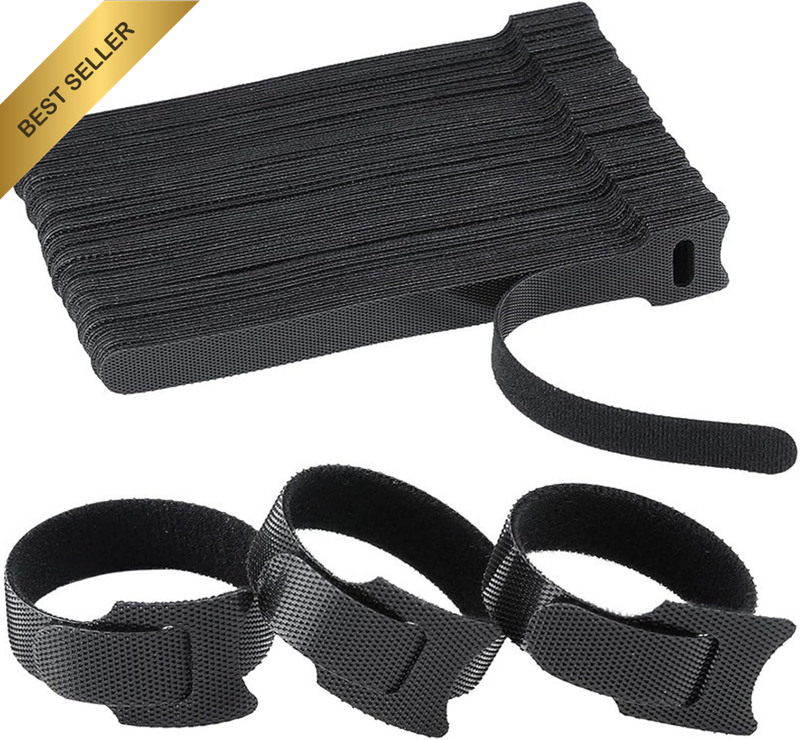 Reusable Cable Ties, 200 PCS Adjustable Hook and Loop Straps Cable Management Co