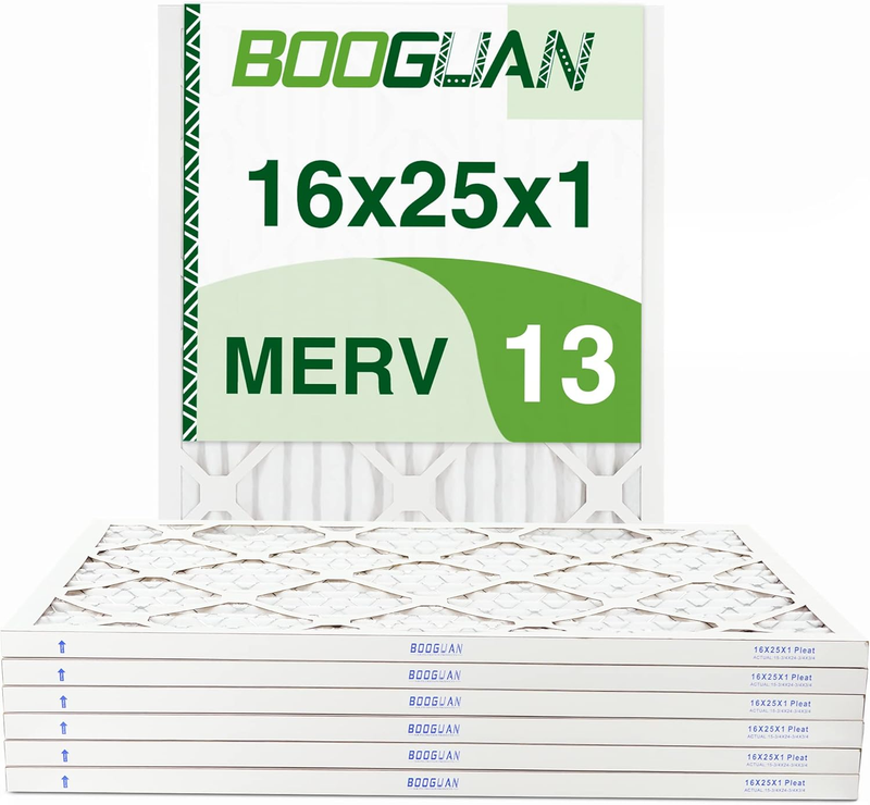 Filters 16x25x1 MERV 13 Air Filters Pleated HVAC AC Furnace Filters (6-Pack)