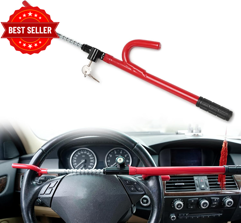 Universal Steering Wheel Lock, Steering Wheel Lock with Key, Heavy Duty anti The