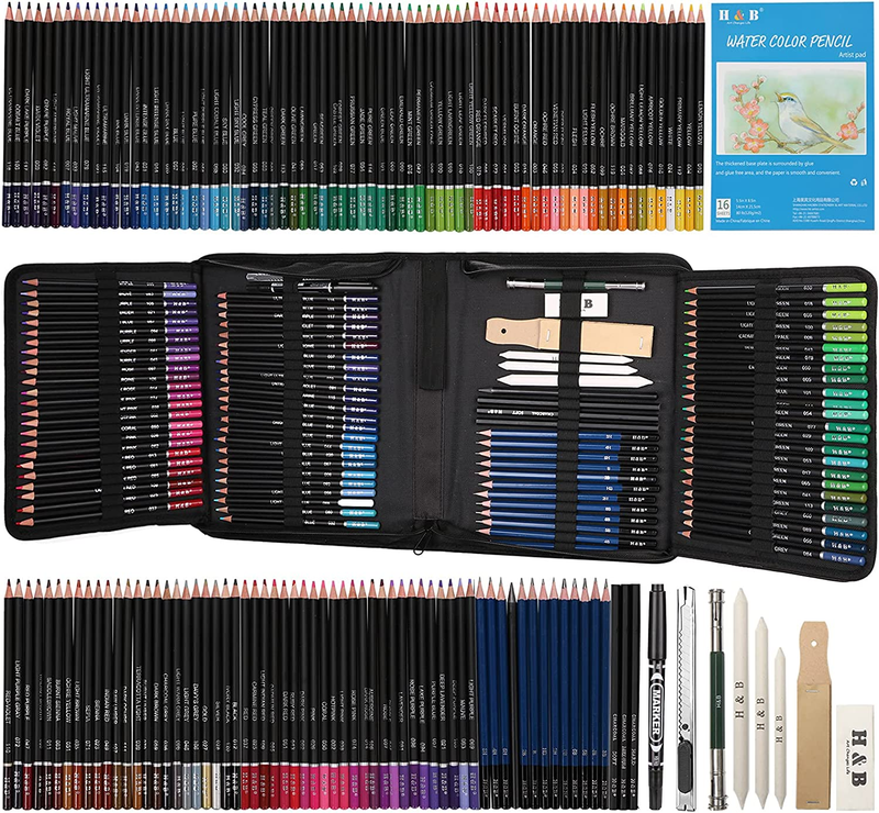 Drawing and Sketching Colored Pencils Kit 145PCS, Profession