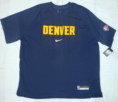 Nike NBA Denver Nuggets Team Player Issued Shooting Shirt sz L-T DA9351 419
