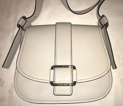 NWT MICHAEL Michael Kors Medium Maxine Grey Saddle Shoulder Bag~MSRP$358