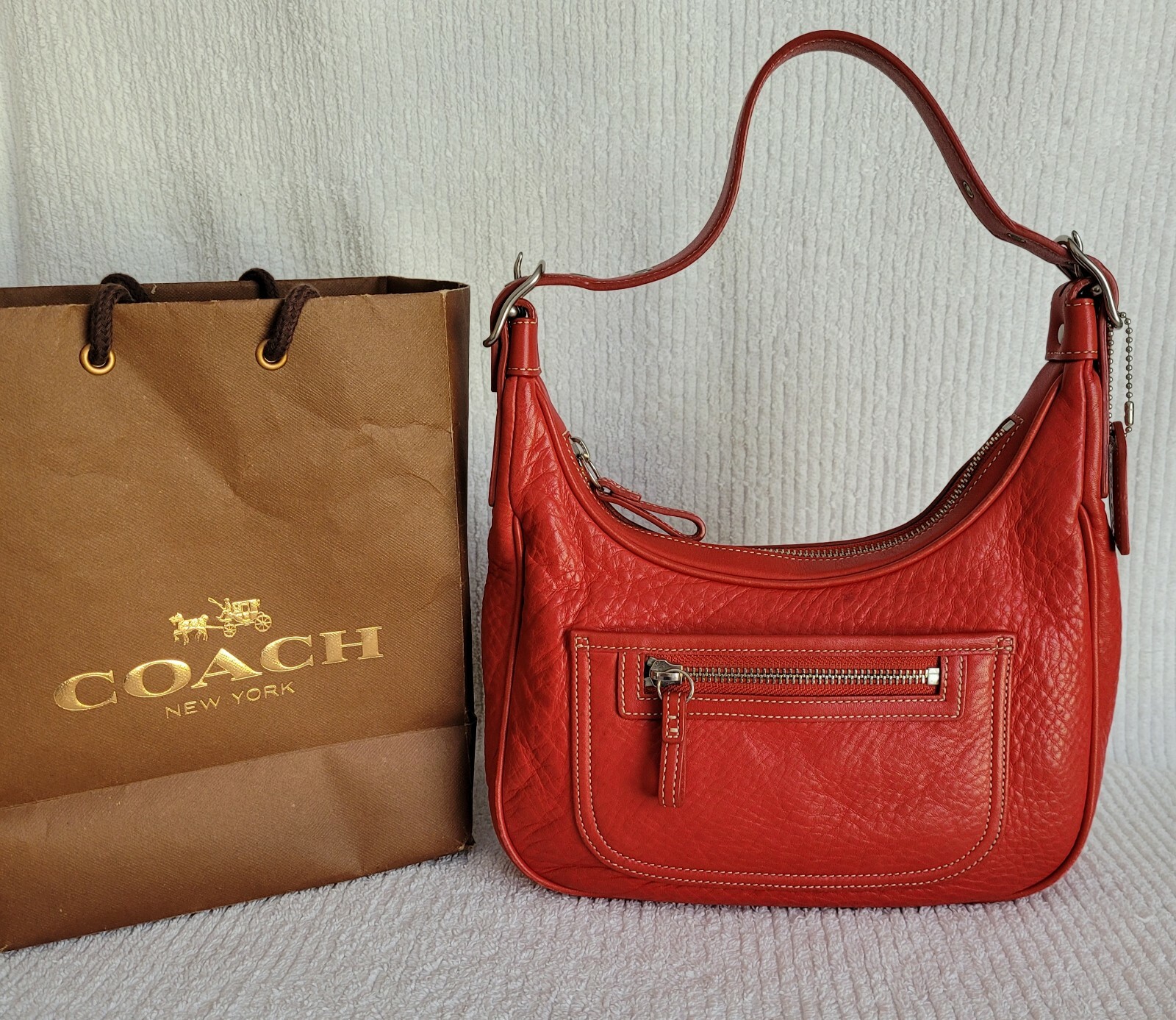 coach red leather