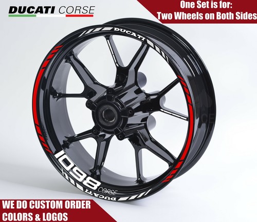 Ducati CORSE Wheel Stickers Decals RIM STICKER SET Corse 959 1098 1198 PANIGALE