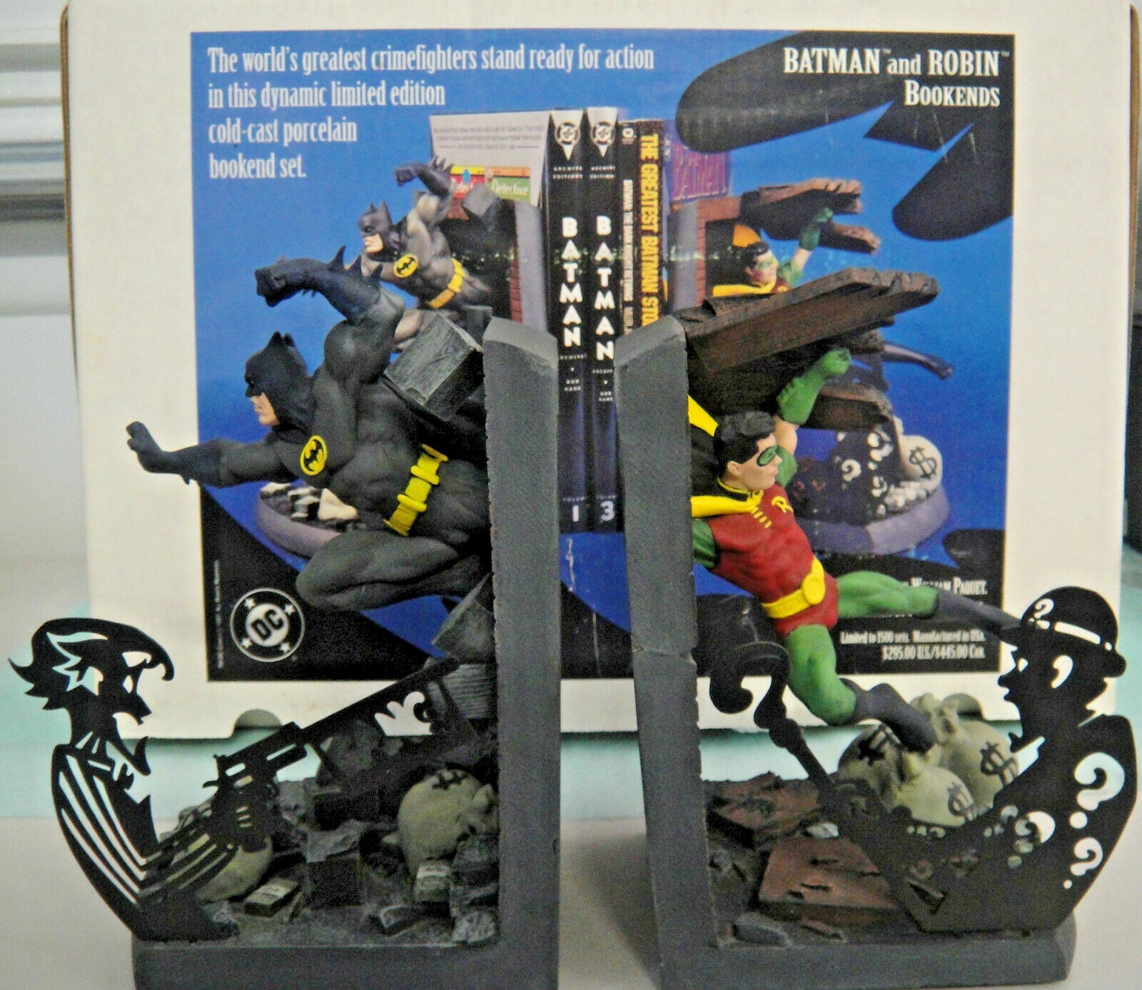 DC COMICS BATMAN & ROBIN BOOKENDS/STATUE MIB!! PAQUET