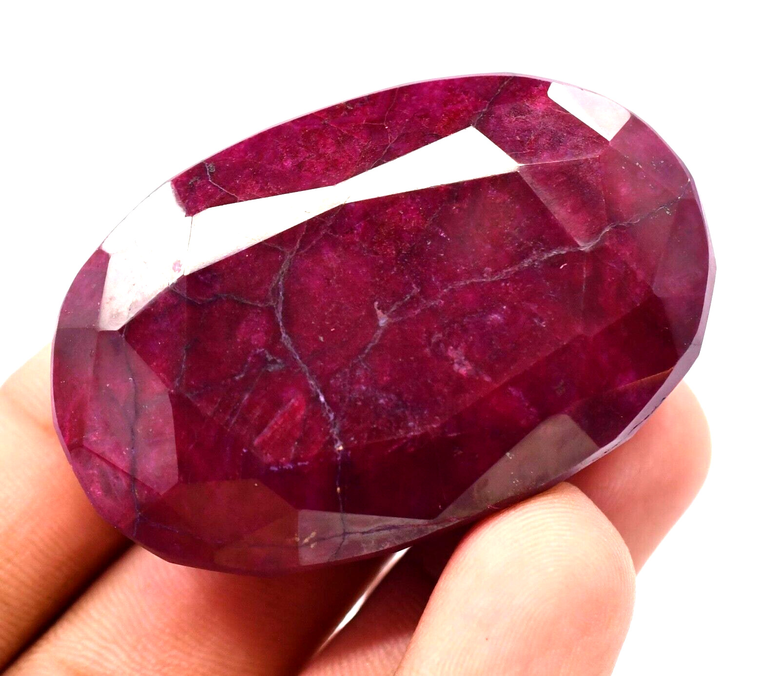 301.5 CT Natural Huge Red Ruby Certified Museum Use Treated Oval Cut Gemstone