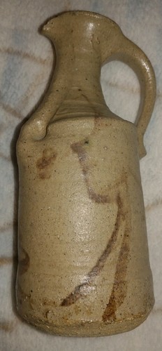 Antique Japanese Clay Pottery Sake Bottle / Pitcher