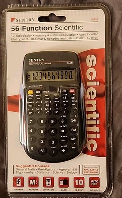 Sentry 56- Function Scientific Calculator Black CA656 NIP 3'' X 4.75''  10 Digit 