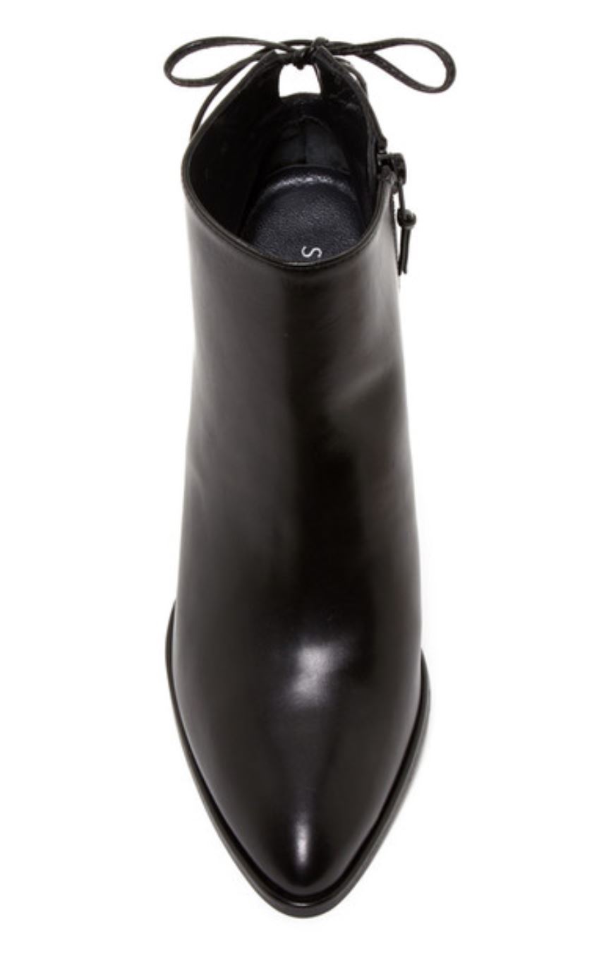 Pre-owned Stuart Weitzman $600  Lofty Bootie Black Leath 5 5.5 6 6.5 7 7.5 8 8.5 9 9.5 10m In Leather Black