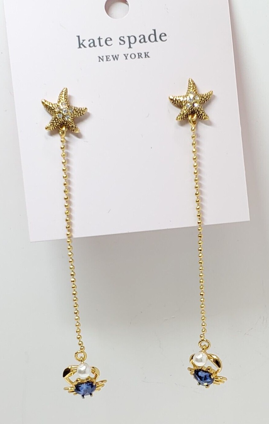 【kate spade】国内即発★ sea star crab linear earrings ★ Kate Spade Sea Star Crab Linear Earrings in Blue Multi