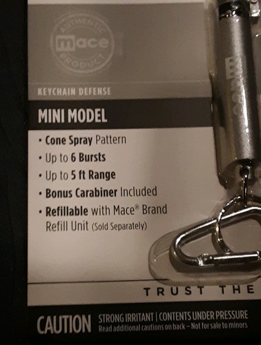 LOT (2) MACE Brand OC Pepper Spray Mini Keychain Self Defense Exp 06/2023 ?NEW?