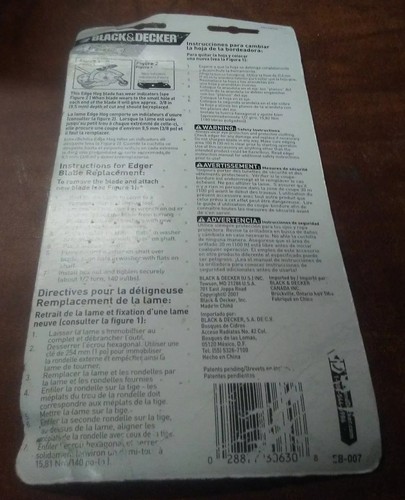 BLACK+DECKER EB-007 Edge Hog Heavy-Duty Edger Replacement Blade old stock
