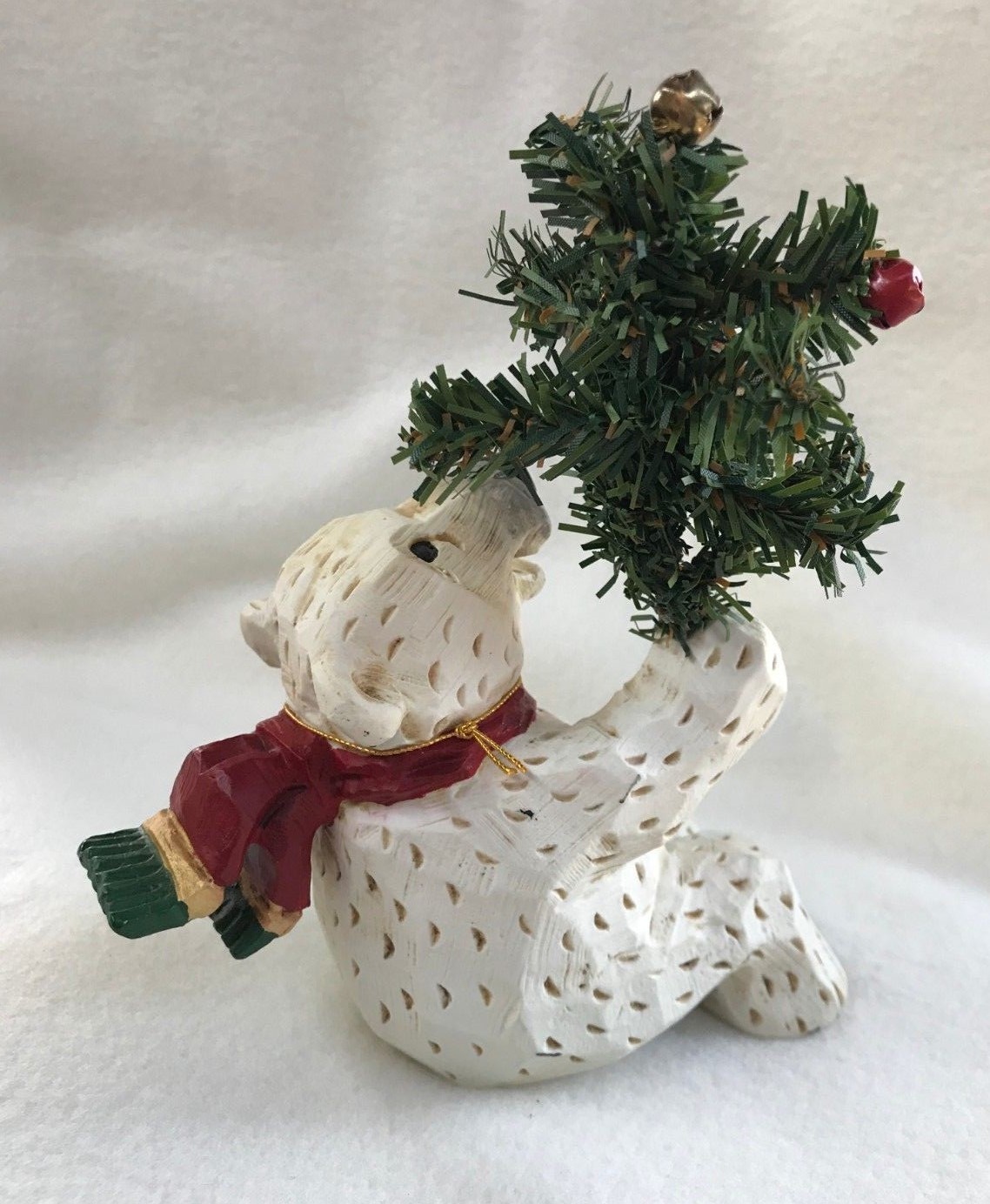 DAVID FRYKMAN POLAR BEAR SHELF SITTER CHRISTMAS FIGURINE