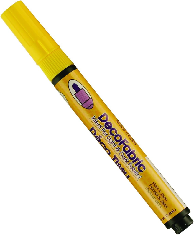 Marvy Deco Fabric Fine Point Tip Marker Art Supplies, Yellow