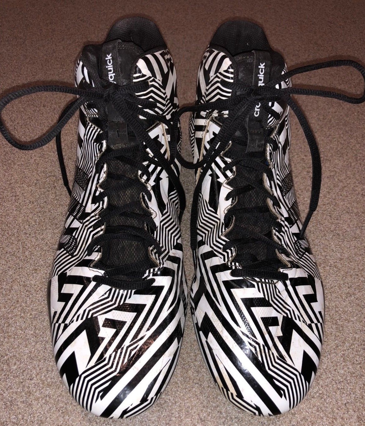 Men's Adidas QuickFrame Football Cleats, Black/White, Men's Size 13(US)