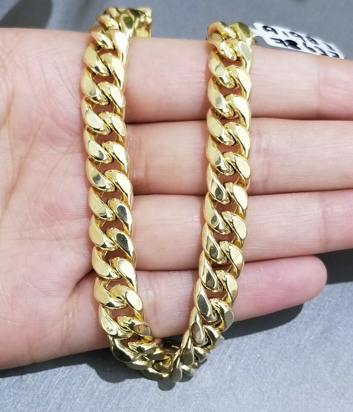 Pre-owned Globalwatches10 Real 10k Gold Miami Cuban Link 8" Bracelet 9mm Men Box Clasp 10k Yellow
