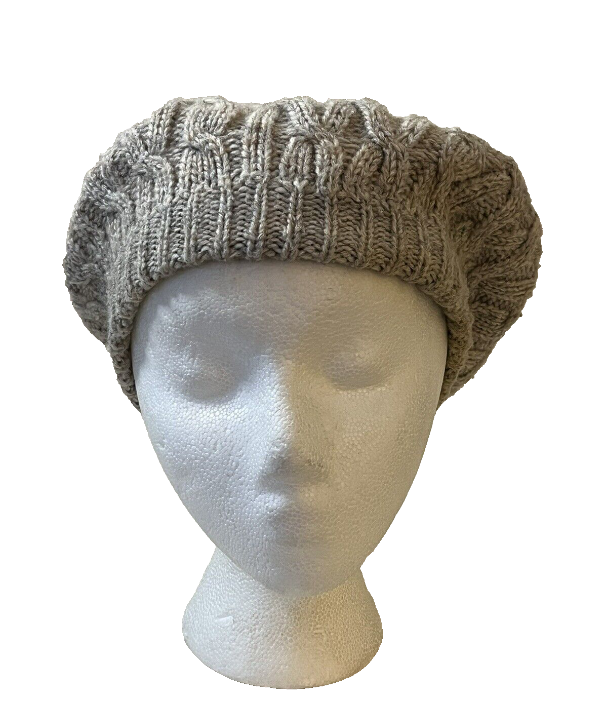 VINTAGE 60s 70s DONALDSONS BEIGE CABLE KNIT WOOL KNIT BERET VINTAGE 60s 70s DONALDSONS BEIGE CABLE KNIT WOOL KNIT BERET