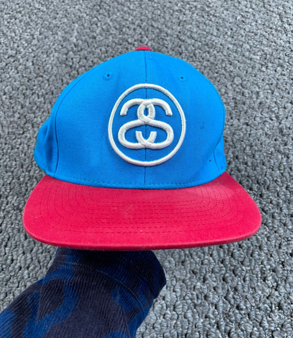Stussy Embroidered Snapback Hat Adult One Size Blue Red